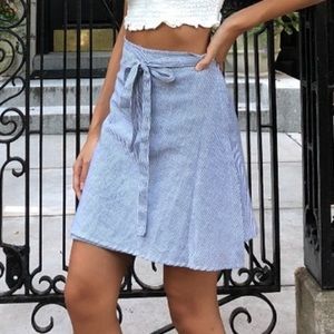 brandy melville light blue wrap skirt